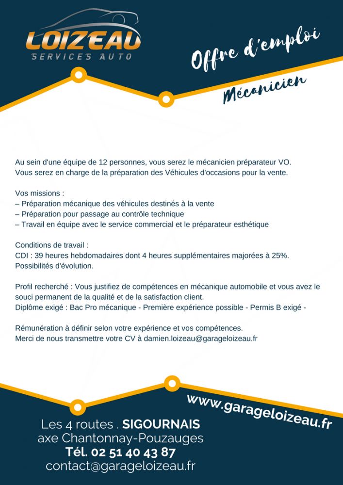 Recrutements Garage Loizeau